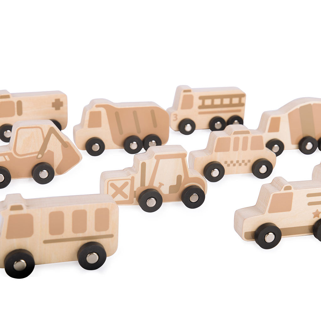 Mini Wooden Trucks - Set of 10