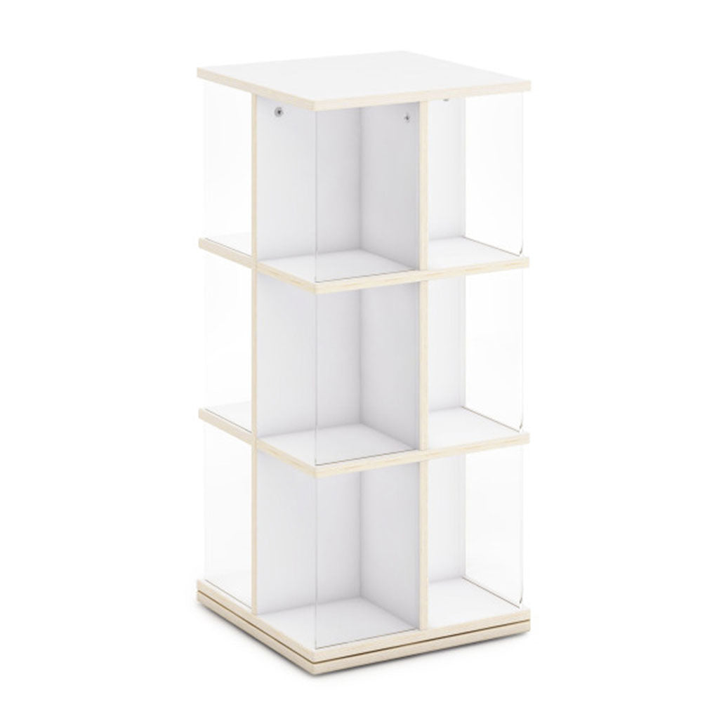Rotating 3 Tier Book Display - White