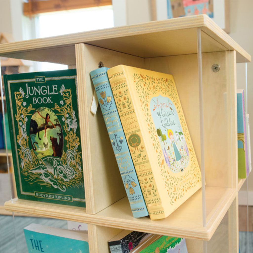 Rotating 3 Tier Book Display - Natural