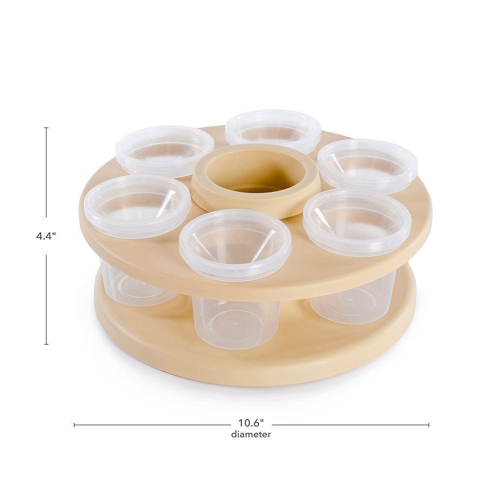 Cup Spinner - Tan with Six Clear Cups