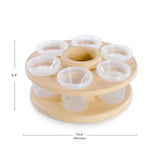 Cup Spinner - Tan with Six Clear Cups
