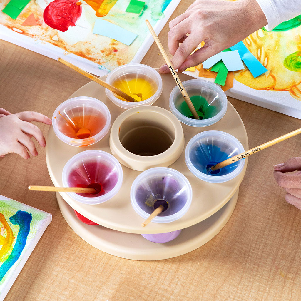 Cup Spinner - Tan with Six Clear Cups