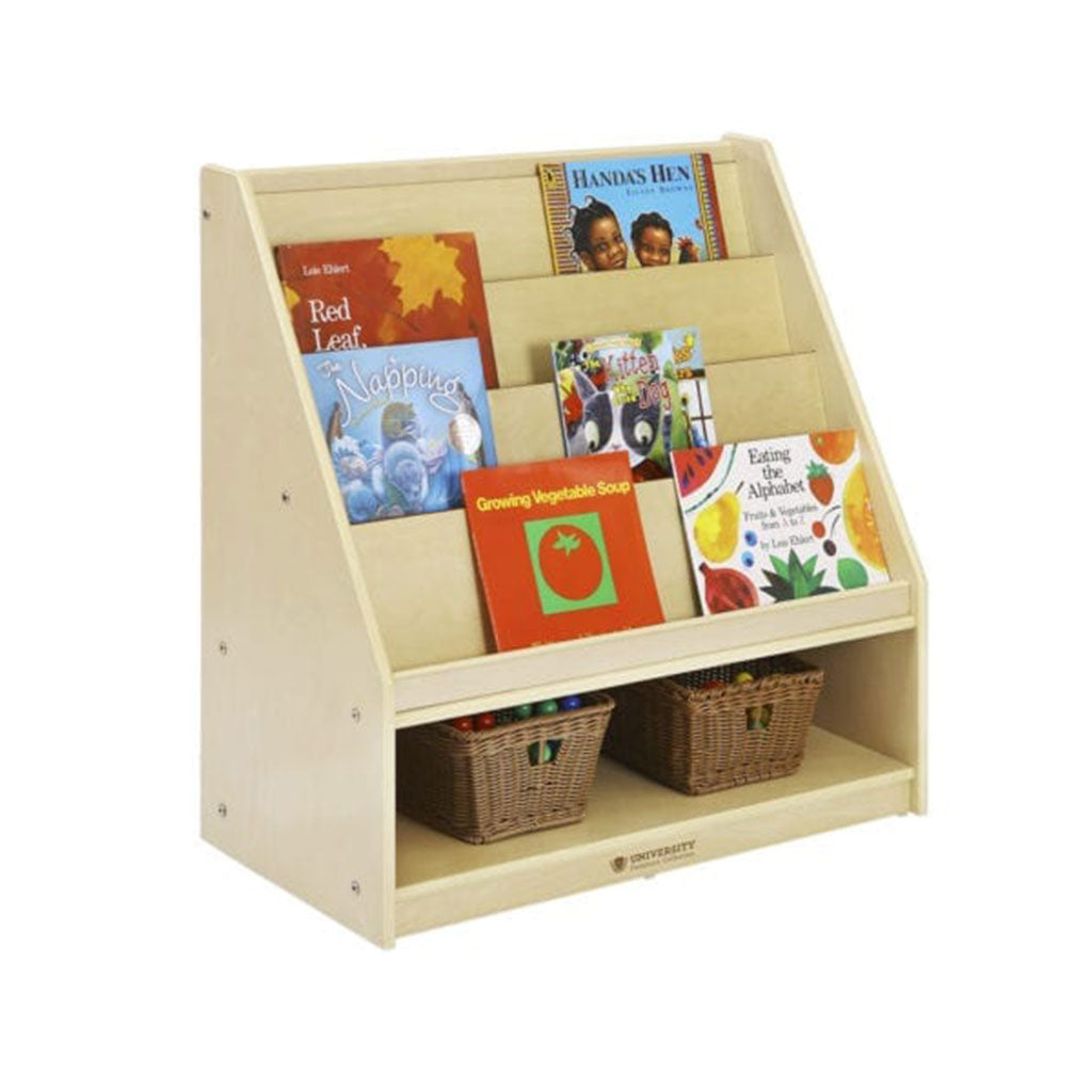 4-Shelf Book Display w/ Bin Storage 76cm