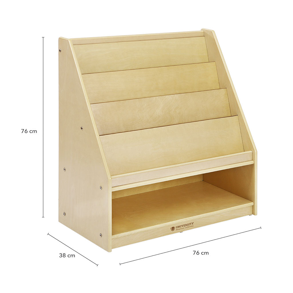 4-Shelf Book Display w/ Bin Storage 76cm
