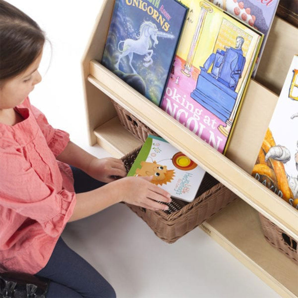 4-Shelf Book Display w/ Bin Storage 76cm