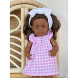 Pink Gingham Flutter Dress - 38cm