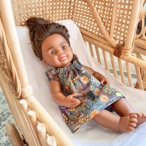 Buderigar Dreaming - 38cm Doll's Dress