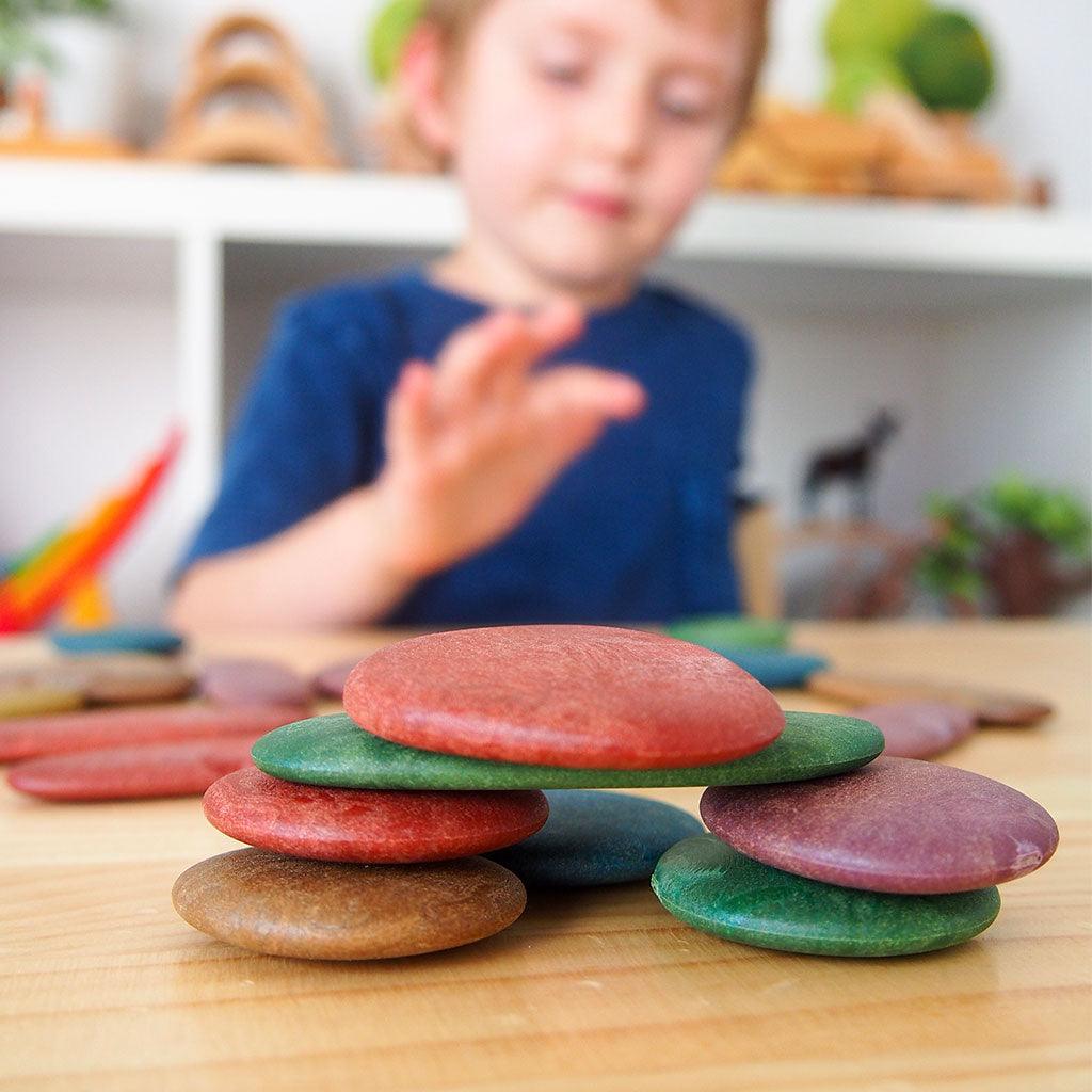 Junior Rainbow Pebbles Natural - 36pc