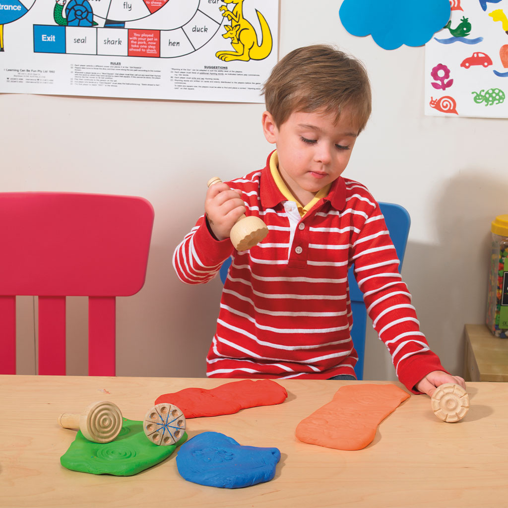 Wooden Dough Stampers 11cm - Set of 4