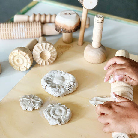 Wooden Dough Stampers 11cm - Set of 4