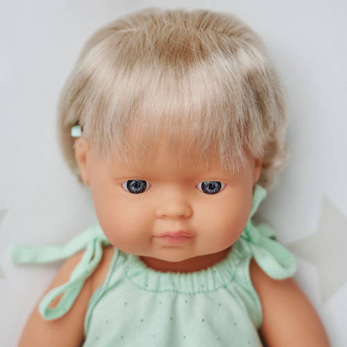 Miniland - Baby Doll - Caucasian Girl with Hearing 38cm - Educating Kids