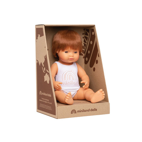 Miniland - Baby Doll - Caucasian Redhead Boy 38cm