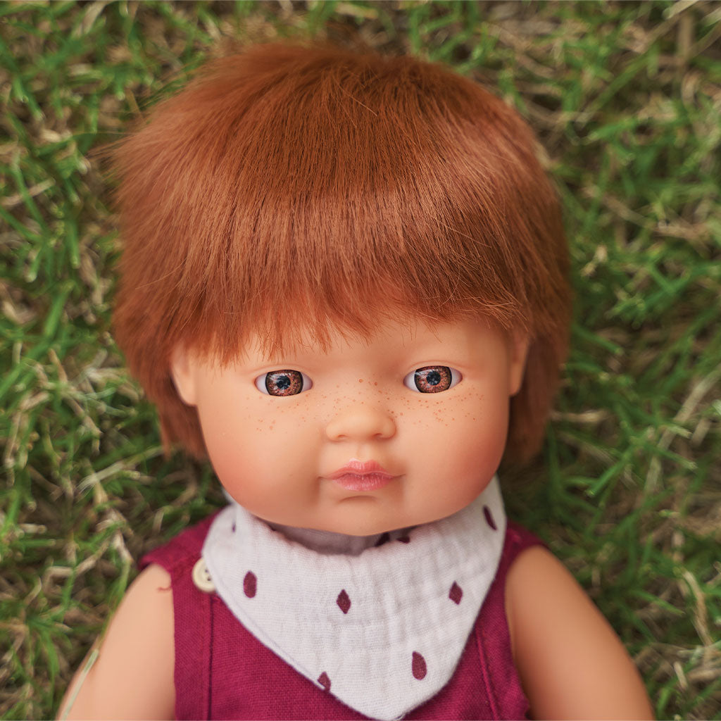 Miniland - Baby Doll - Caucasian Redhead Boy 38cm