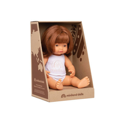 Miniland - Baby Doll - Caucasian Redhead Girl 38cm - Educating Kids