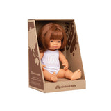 Miniland - Baby Doll - Caucasian Redhead Girl 38cm - Educating Kids