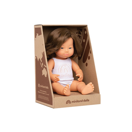 Miniland - Baby Doll - Caucasian Girl with Down Syndrome 38cm