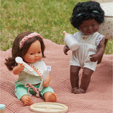 Miniland - Baby Doll - Caucasian Brunette Girl 38cm - Educating Kids