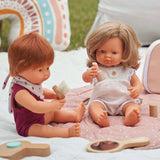 Miniland - Baby Doll - Caucasian Dark Blonde Girl 38cm - Educating Kids