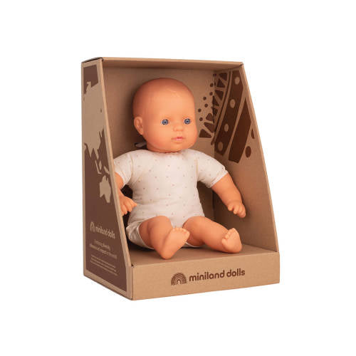 Miniland - Soft Body Doll - Caucasian 32cm - Educating Kids