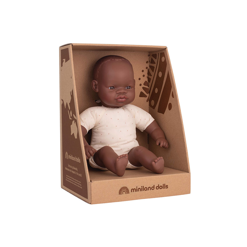 Miniland - Soft Body Doll - African 32cm