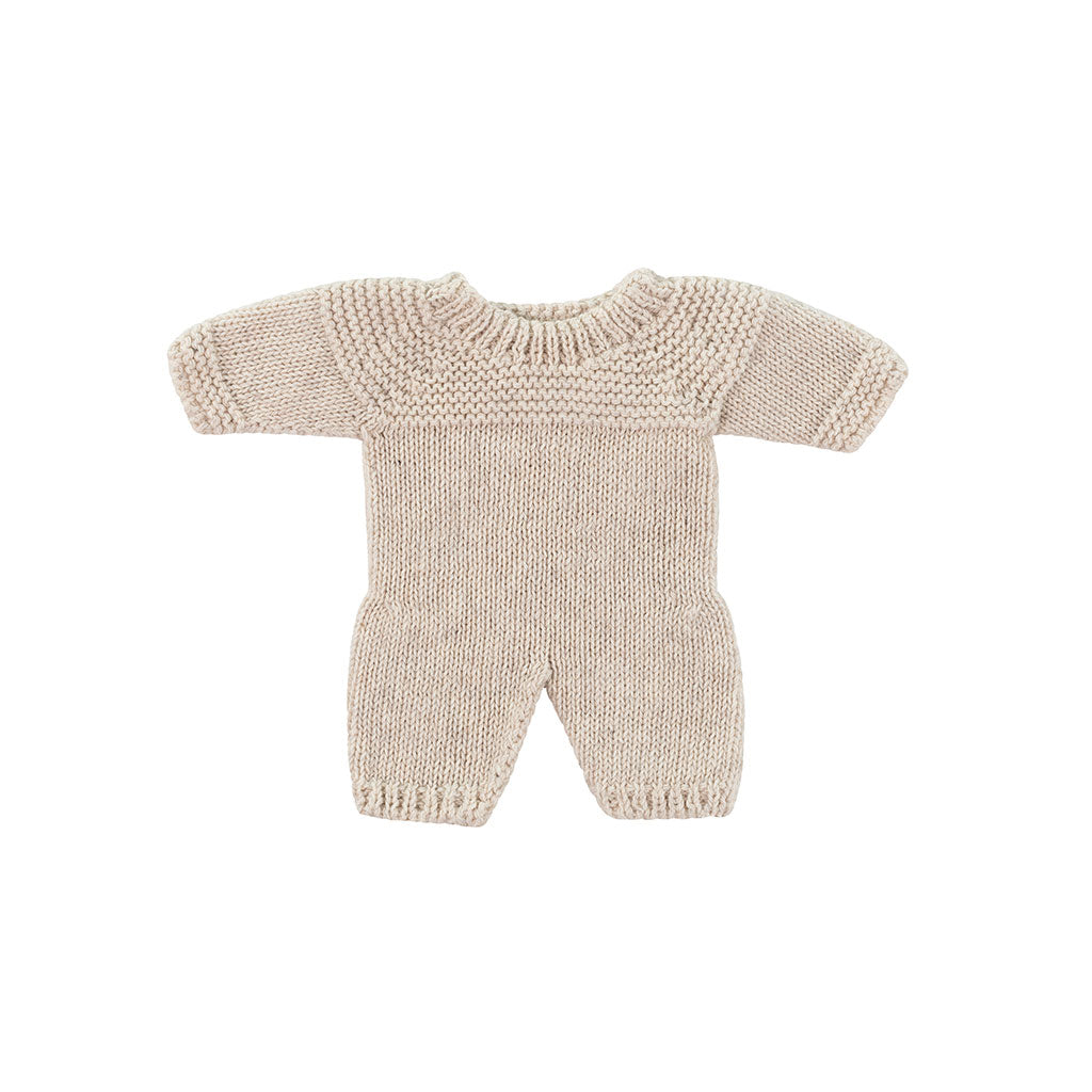 Miniland Knitted Doll Pyjamas 21cm - Linen
