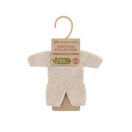 Miniland Knitted Doll Pyjamas 21cm - Linen