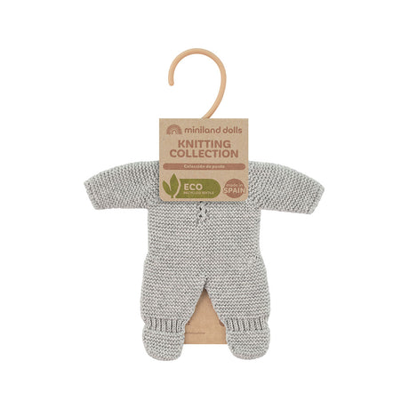 Miniland Knitted Doll Pyjamas 21cm (H) - Grey