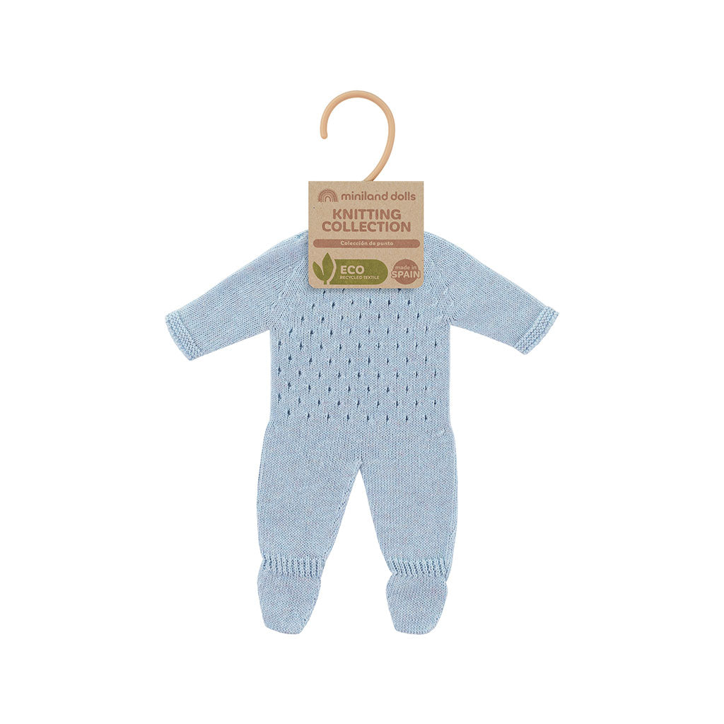 Miniland Knitted Doll Pyjamas 38cm (H) - Blue