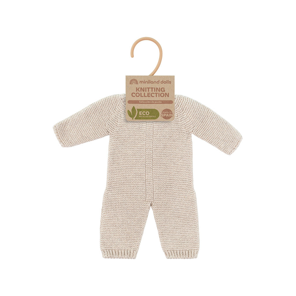 Miniland Knitted Doll Pyjamas 38cm (H) - Linen