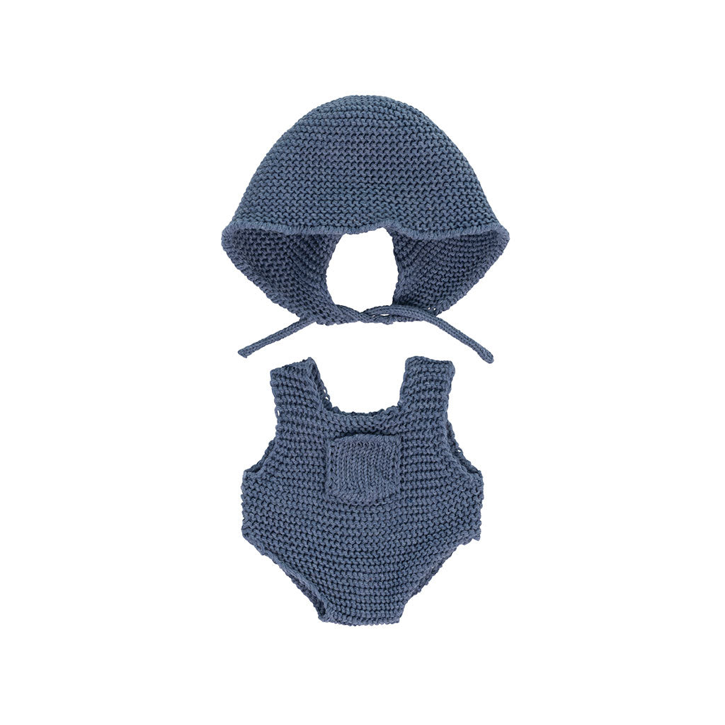 Miniland - Knitted Doll Outfit 21cm - Rompers & Hood