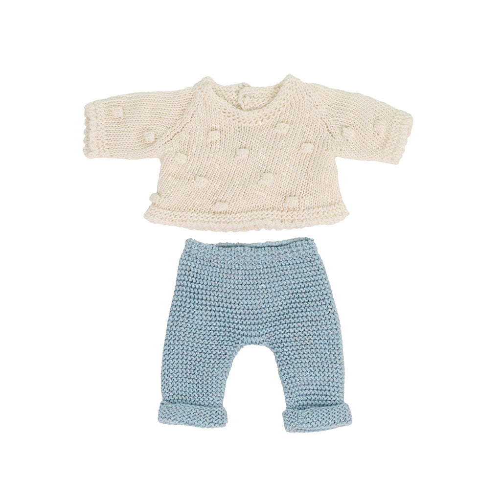 Miniland - Knitted Doll Outfit 21cm - Sweater & Trousers