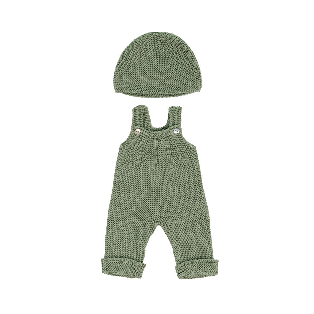 Miniland - Knitted Doll Outfit 38cm - Overall & Beanie Hat