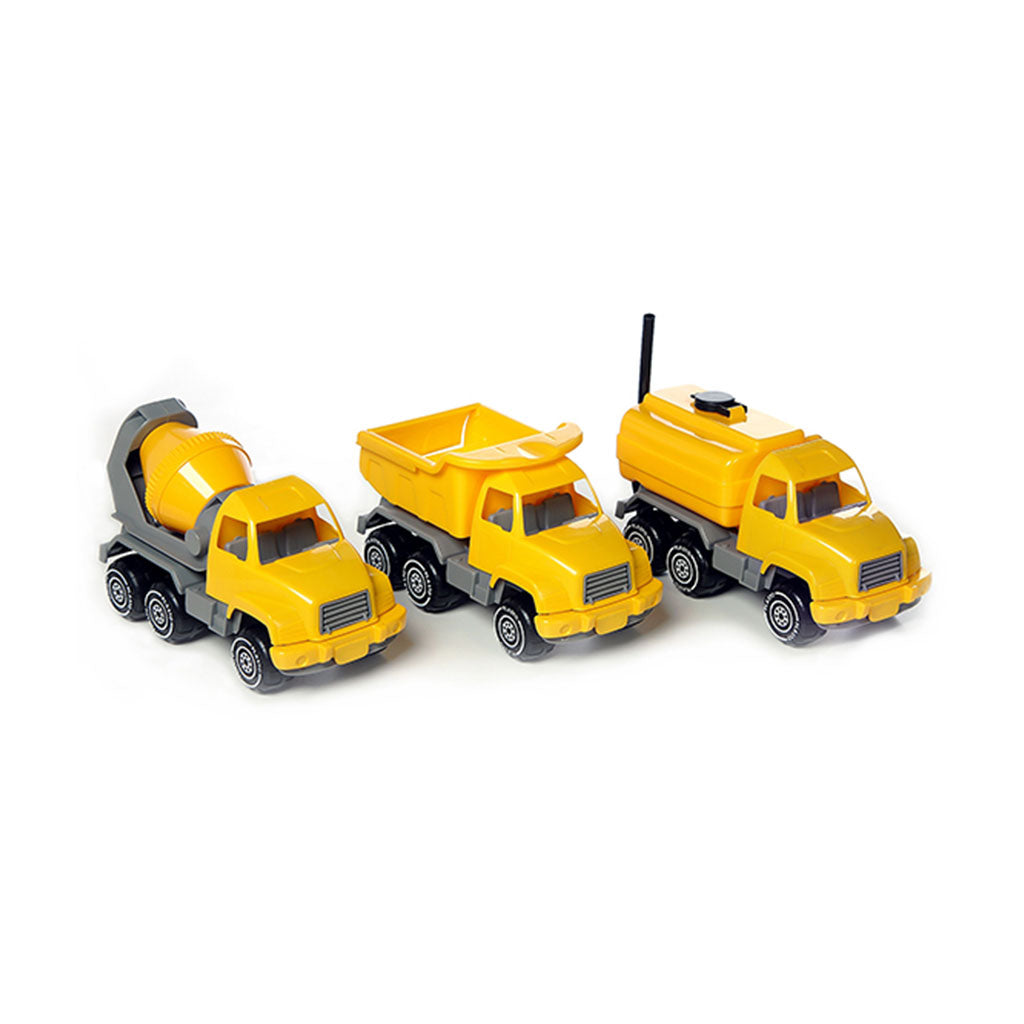 Yellow Construction Vehicles Small - Set of 3