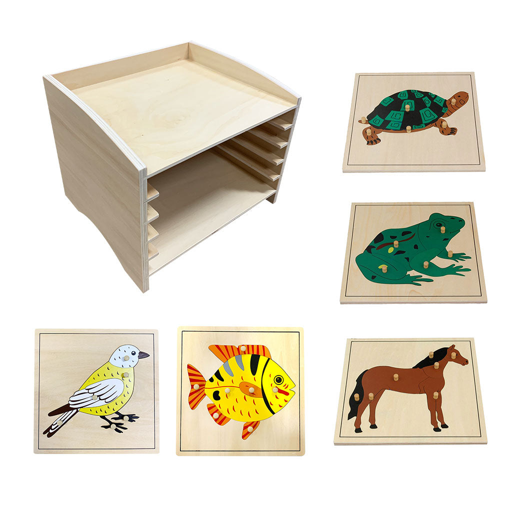 Animal Cabinet with 5 Puzzles