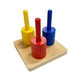 Coloured Discs on Coloured Dowels