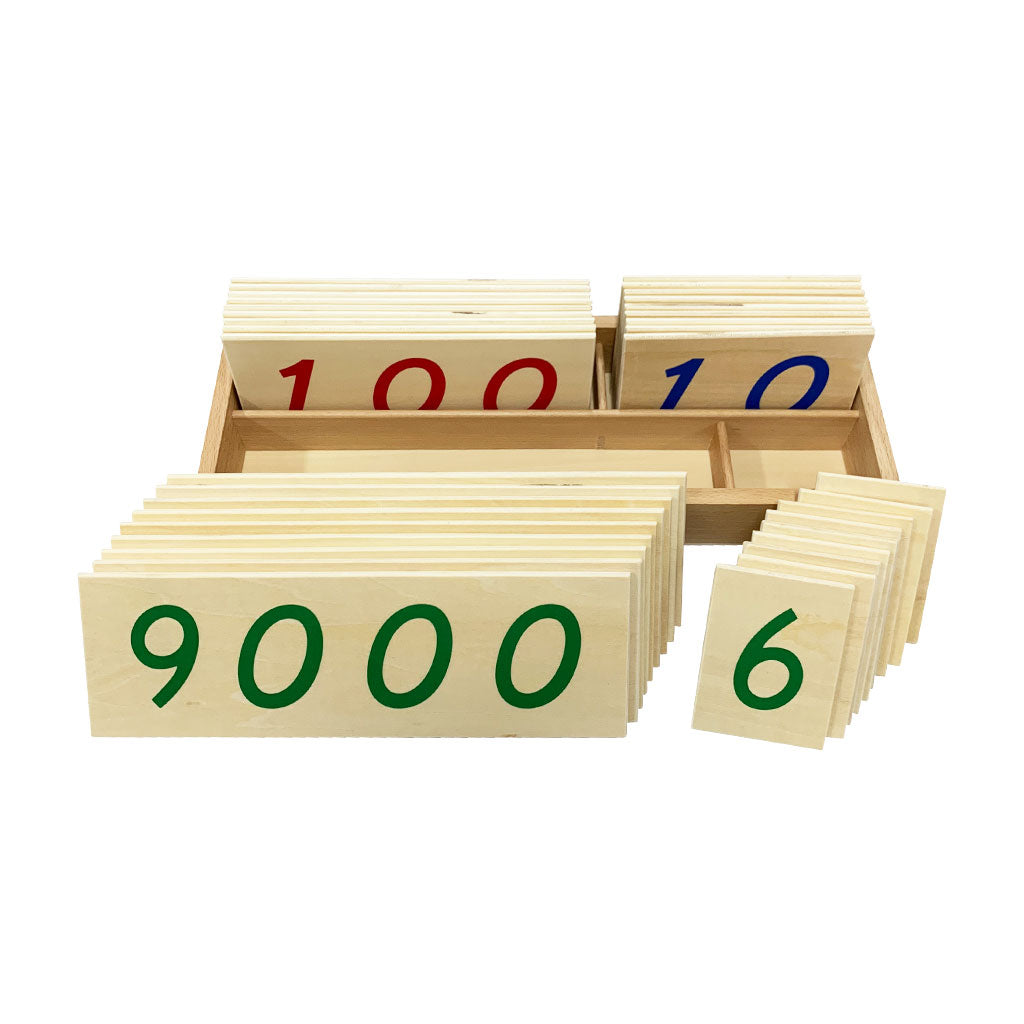 Wooden Number Cards Large with Box 1-9000
