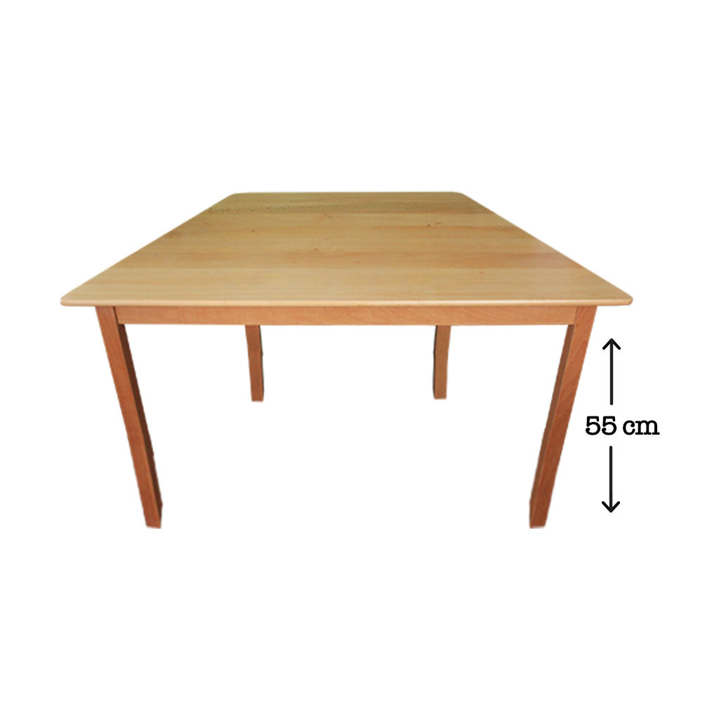 Hardwood Trapezoid Table 55 cm
