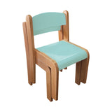 Hardwood Chair Pale Blue 30cm - Set of 2