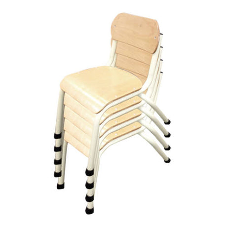 Metal and Timber Chair Beige 30cm - Set of 4 - Educating Kids