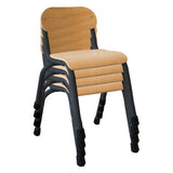 Metal & Timber Chair Charcoal Leg - Set of 4 - 32cm - Educating Kids
