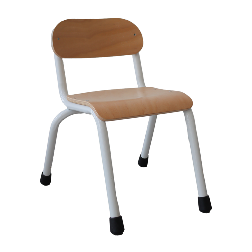 Metal & Timber Chair White Leg - Set of 4 - 32cm - Educating Kids