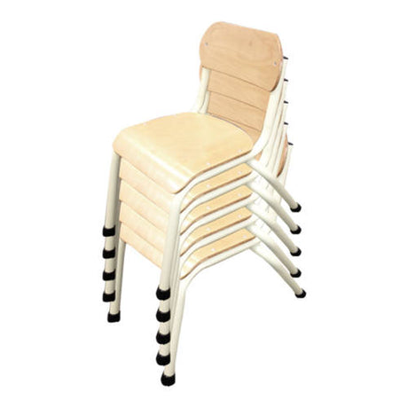 Metal and Timber Chair Beige 32cm - Set of 5 - Educating Kids