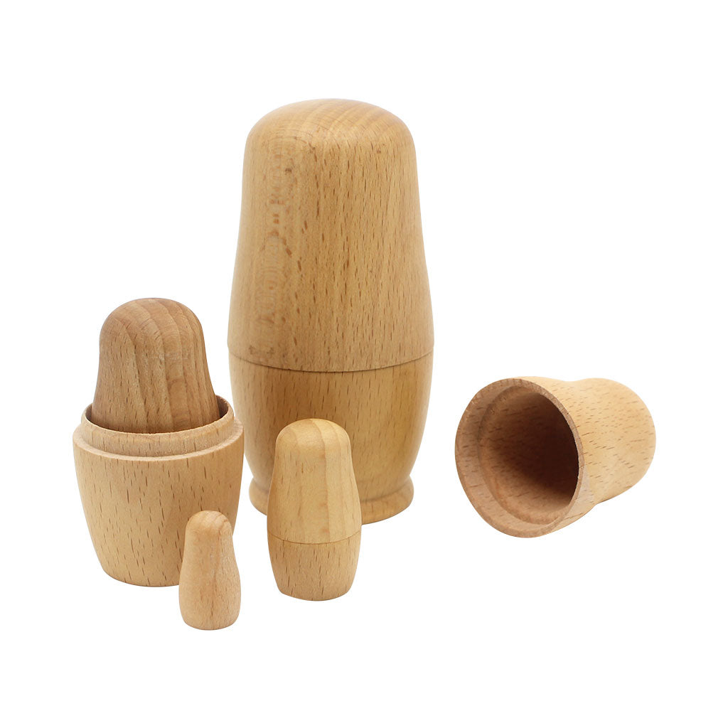 Wooden Babushka Stacking Dolls - 5pc