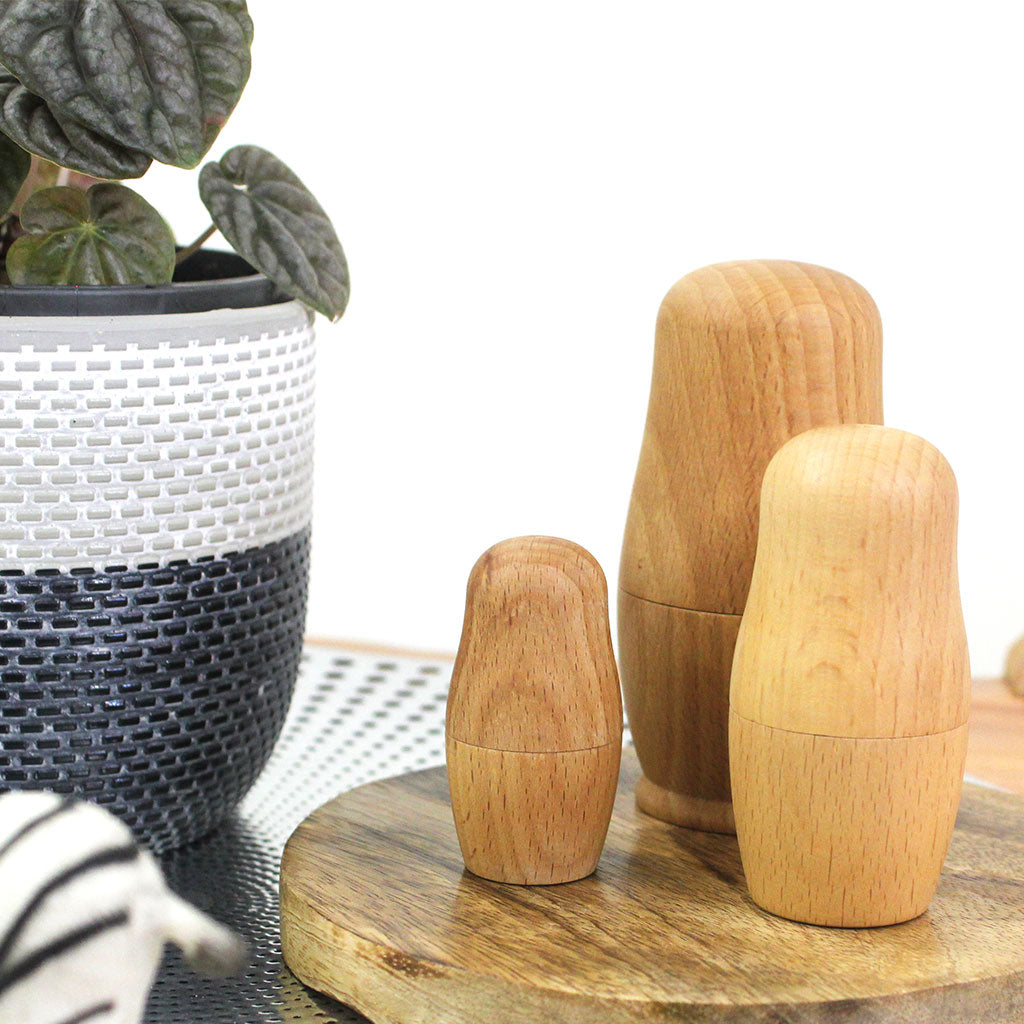 Wooden Babushka Stacking Dolls - 5pc
