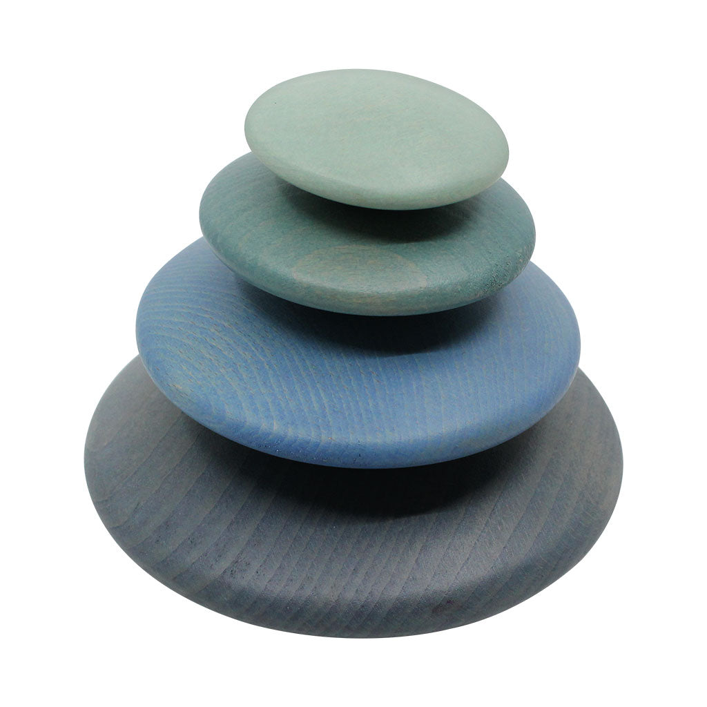 Wooden Pebbles Coloured - 4pc