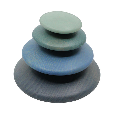 Wooden Pebbles Coloured - 4pc