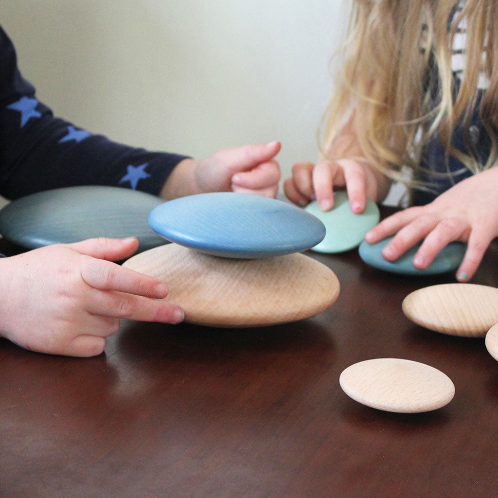 Wooden Pebbles Coloured - 4pc