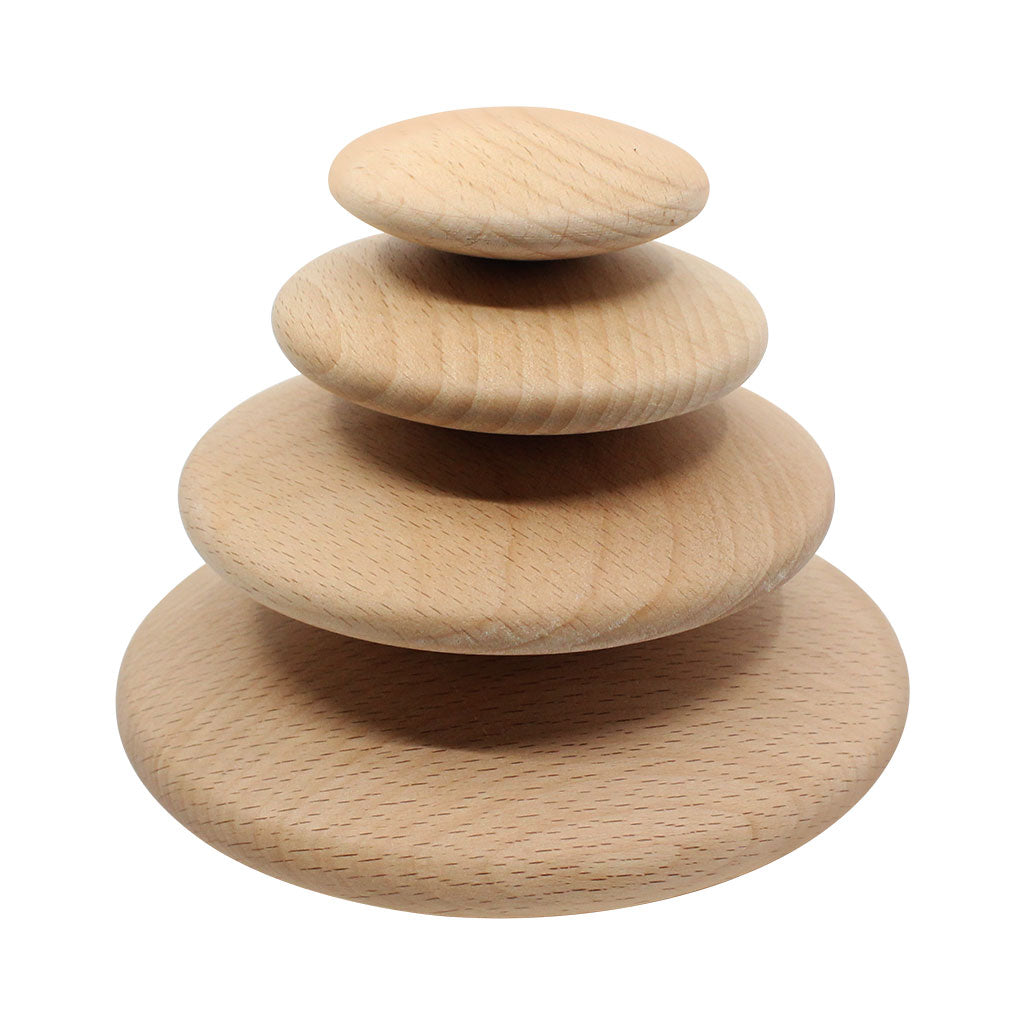 Wooden Pebbles Natural - 4pc