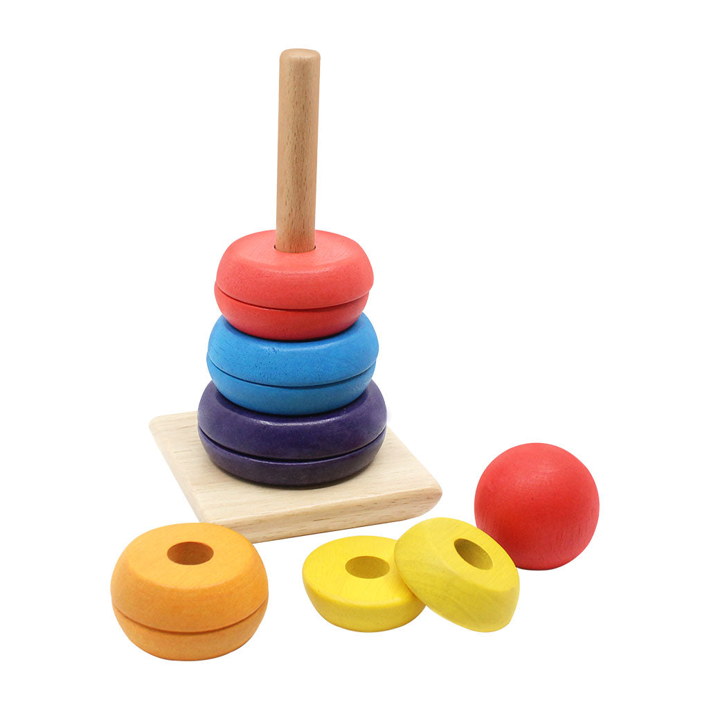 Coloured Wooden Stacking Tower