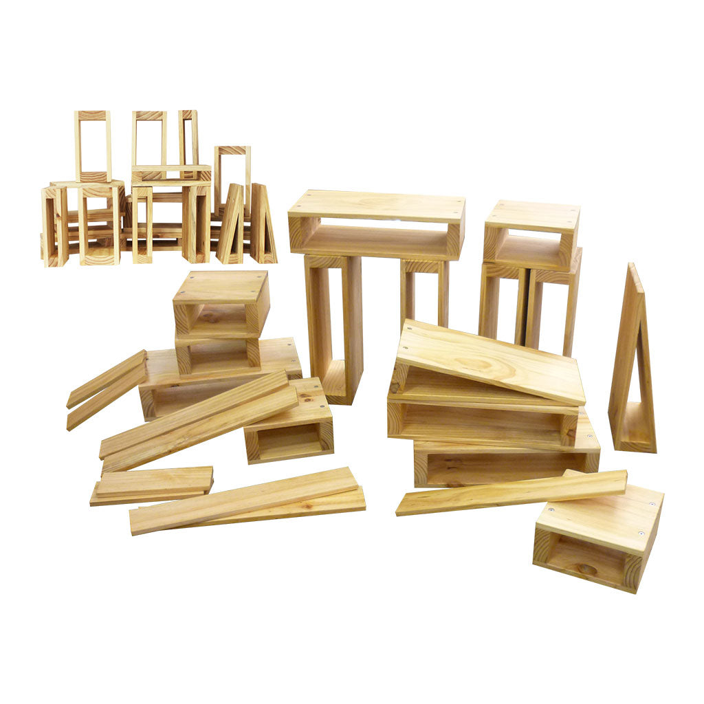 Timber Building Block Set - 45pc | Educating Kids